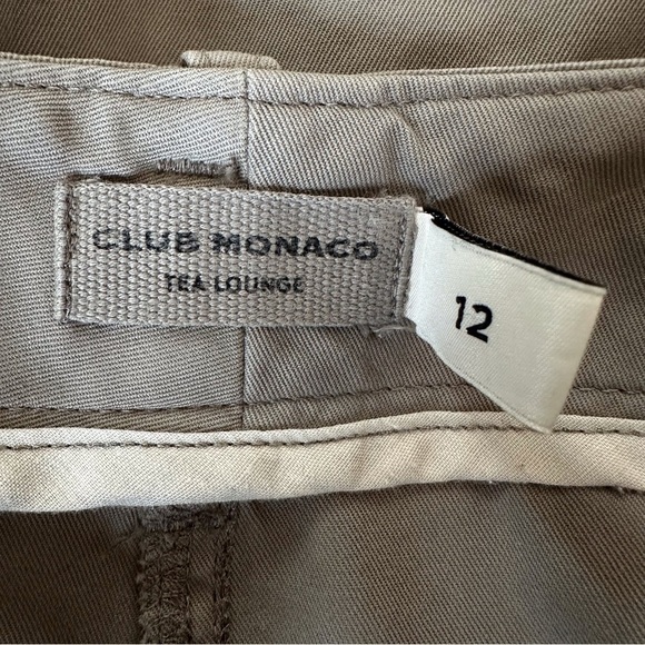 CLUB‎ MONACO Tea Dyed Bootcut Cropped Chinos Army Green Utility Vibe Size 12 - Picture 11 of 14